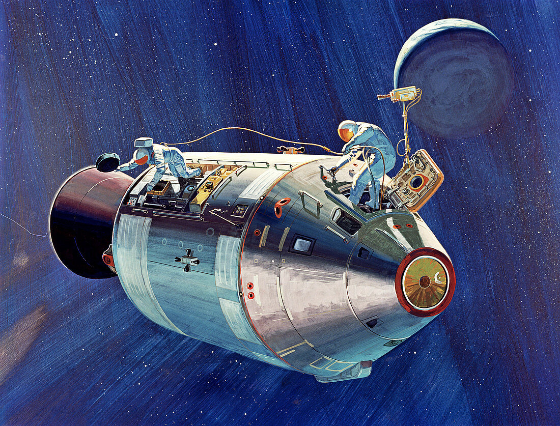 Apollo 15 spacewalk in August 1971,illustration