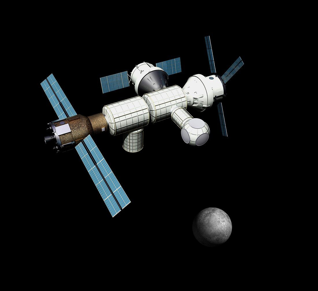 Lunar Orbital Platform-Gateway space station,illustration