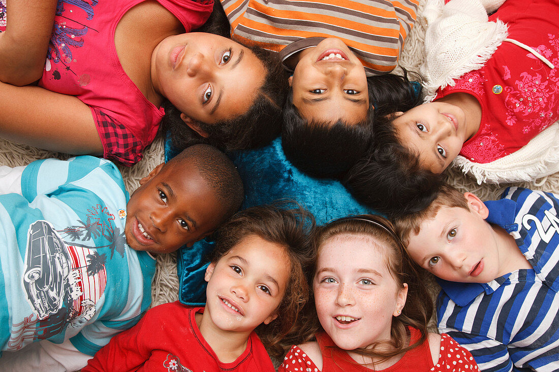 Multiracial group of children