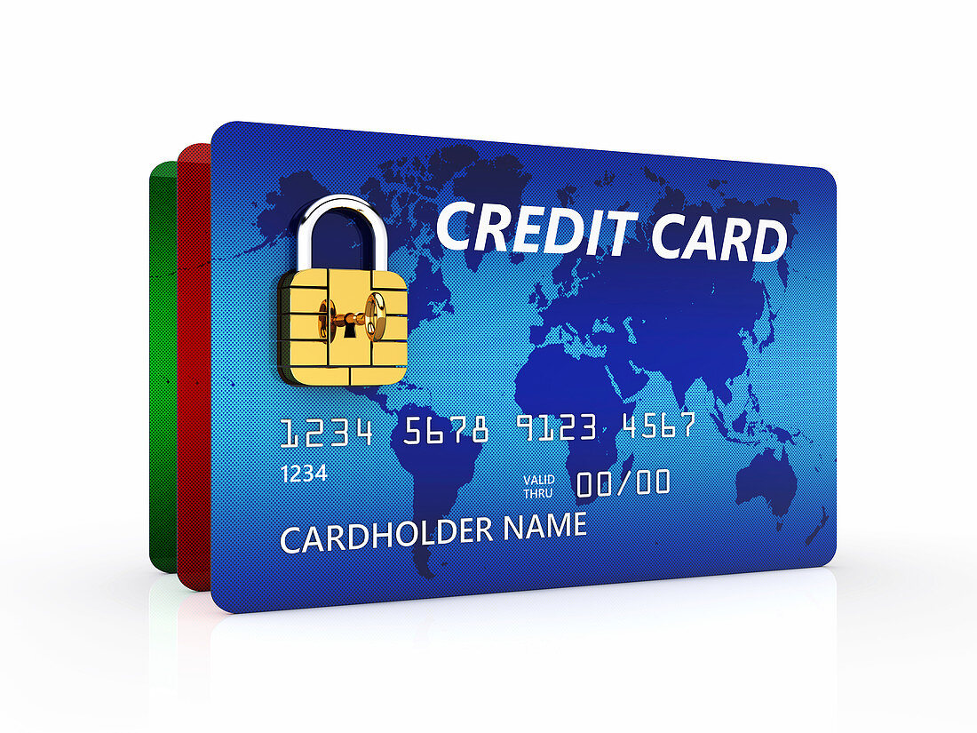 Credit card security,conceptual illustration