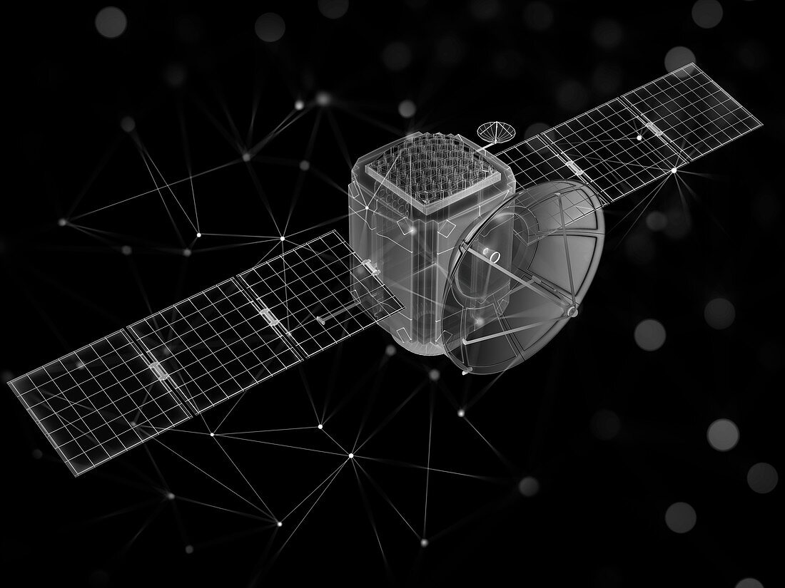 Satellite network,conceptual illustration