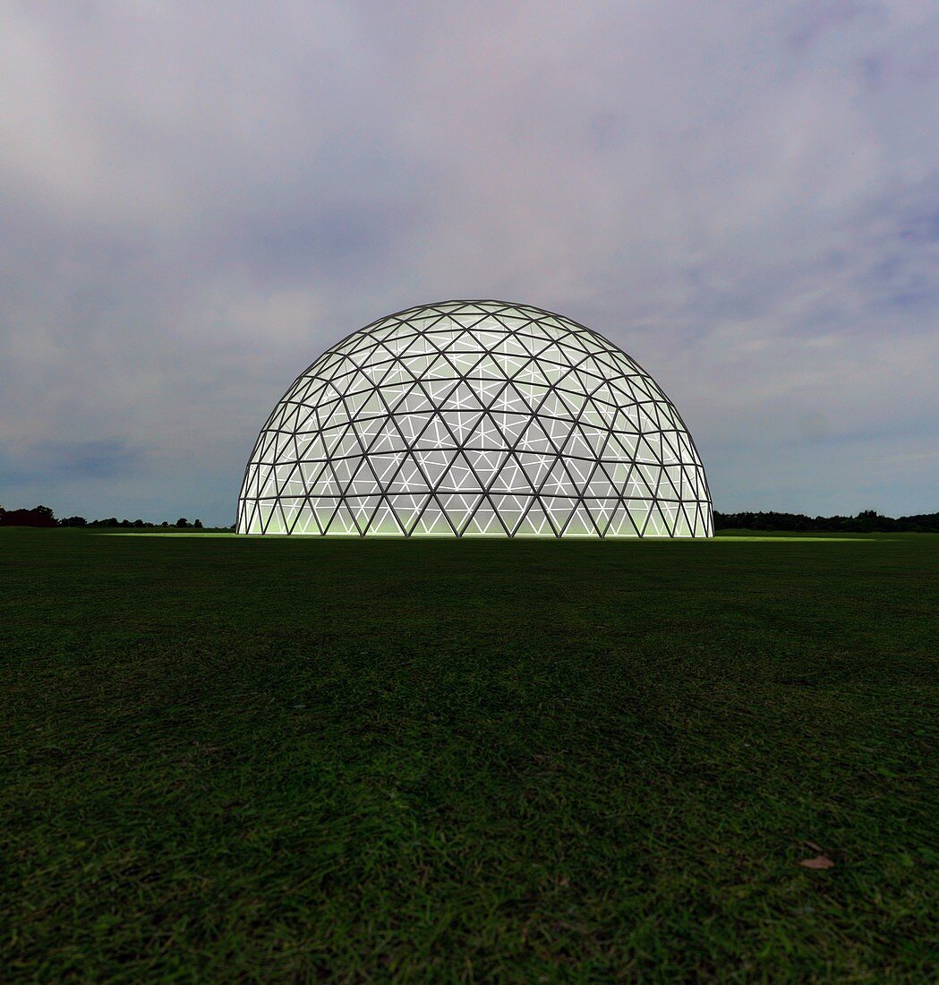Geodesic dome,illustration.