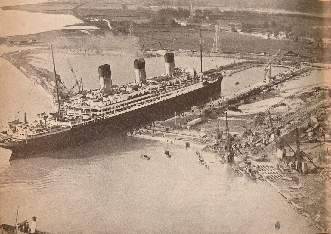 The White Star Liner Majestic at Southampton, c1934