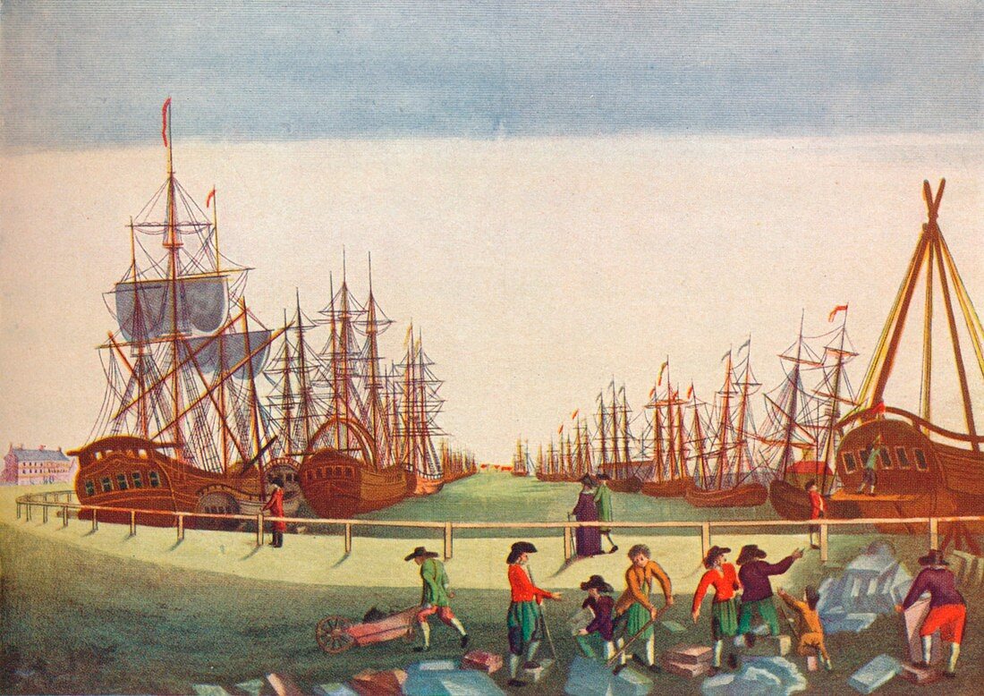 Whaling Ships at Kingston On Hull, c1780