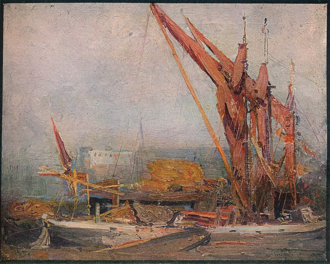 Hay Barges on the Thames, 1905