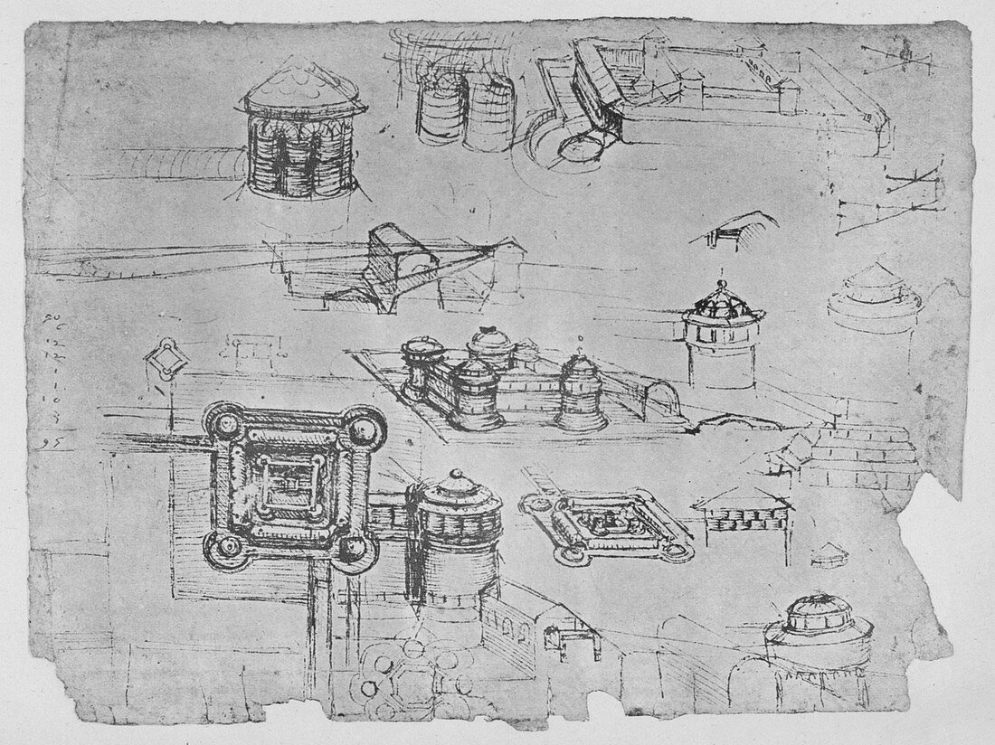 Drawings of a Square Castle, c1480 (1945)