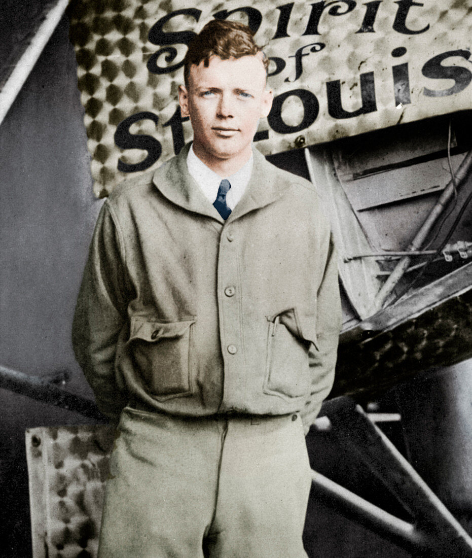 Charles Lindburgh, record breaking aviator, 1927