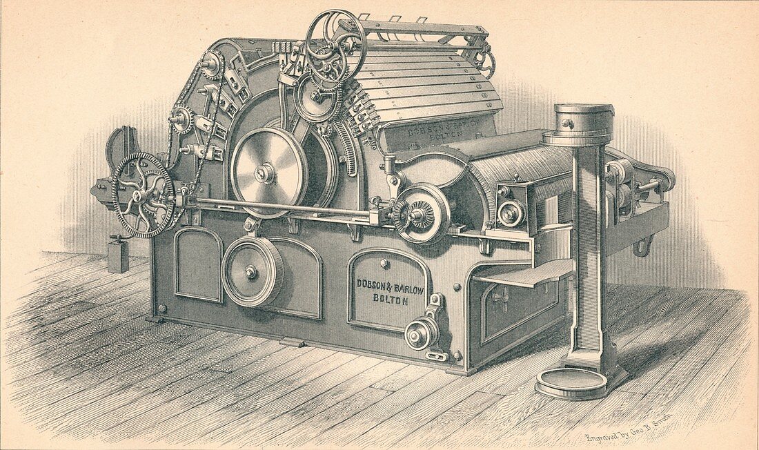 Self Stripping Carding Engine, 1874