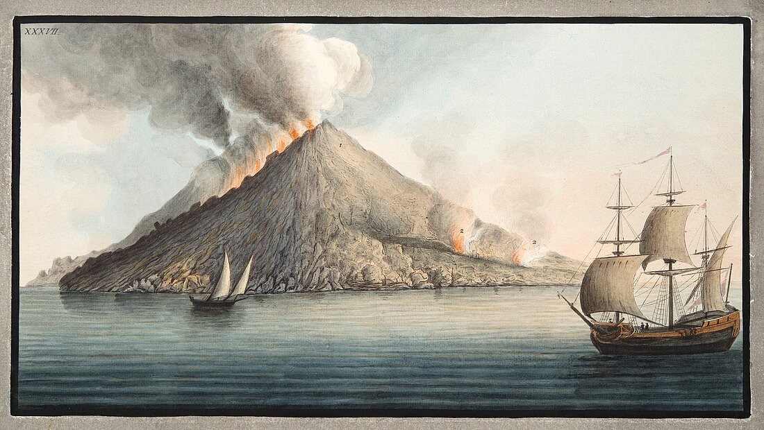 View of the island of Stromboli, 1776