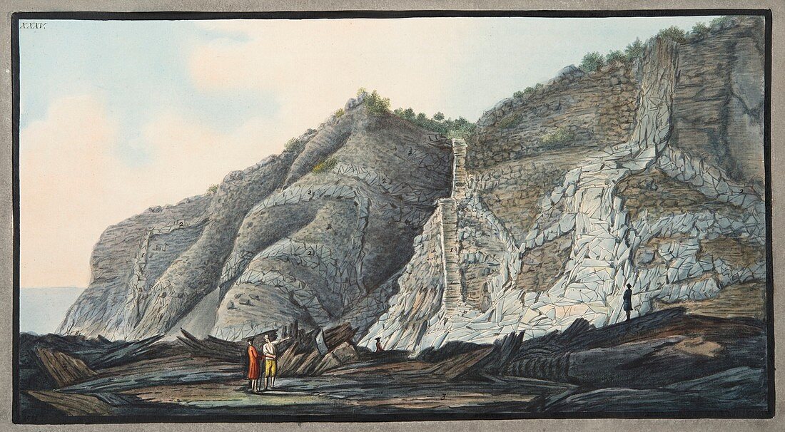 Inside of the cone of the mountain of Somma, 1776