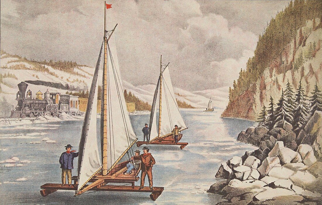 Ice-Boat Race on the Hudson, c1855
