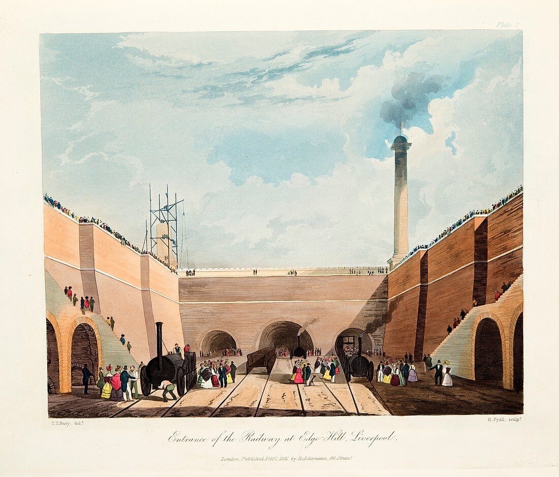 Entrance of the Railway at Edge Hill, Liverpool, 1831