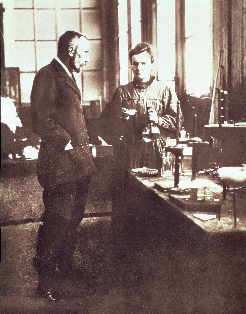 Pierre and Marie Curie in their Laboratory, 1898