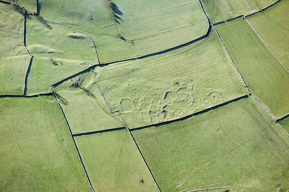 Romano-British settlement earthwork, Cumbria, UK