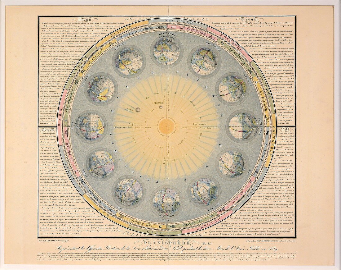 Planisphere, 1839 illustration