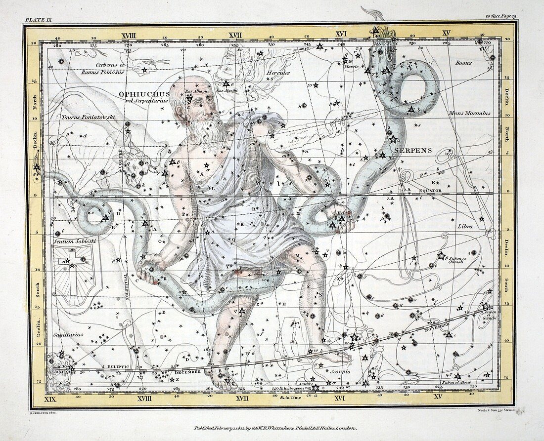 The Constellations Olphiuchus and Serpens, 1822
