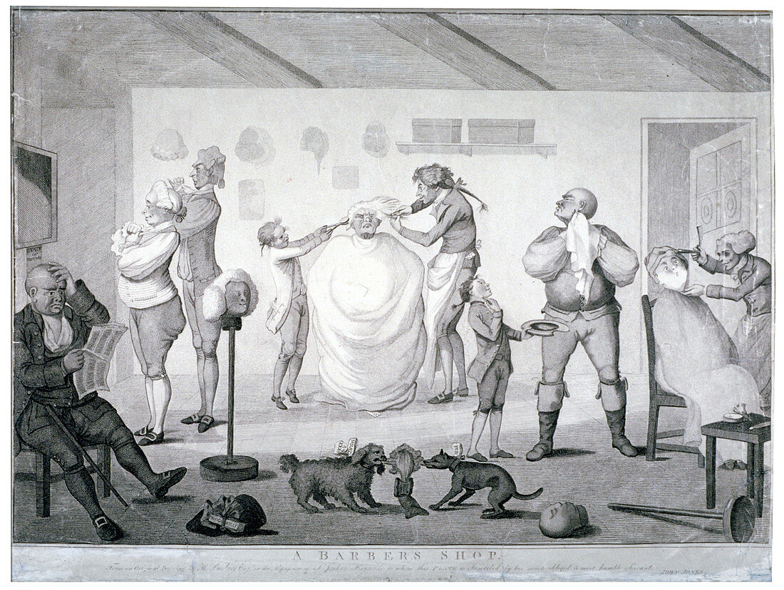 A barber's shop, 1784