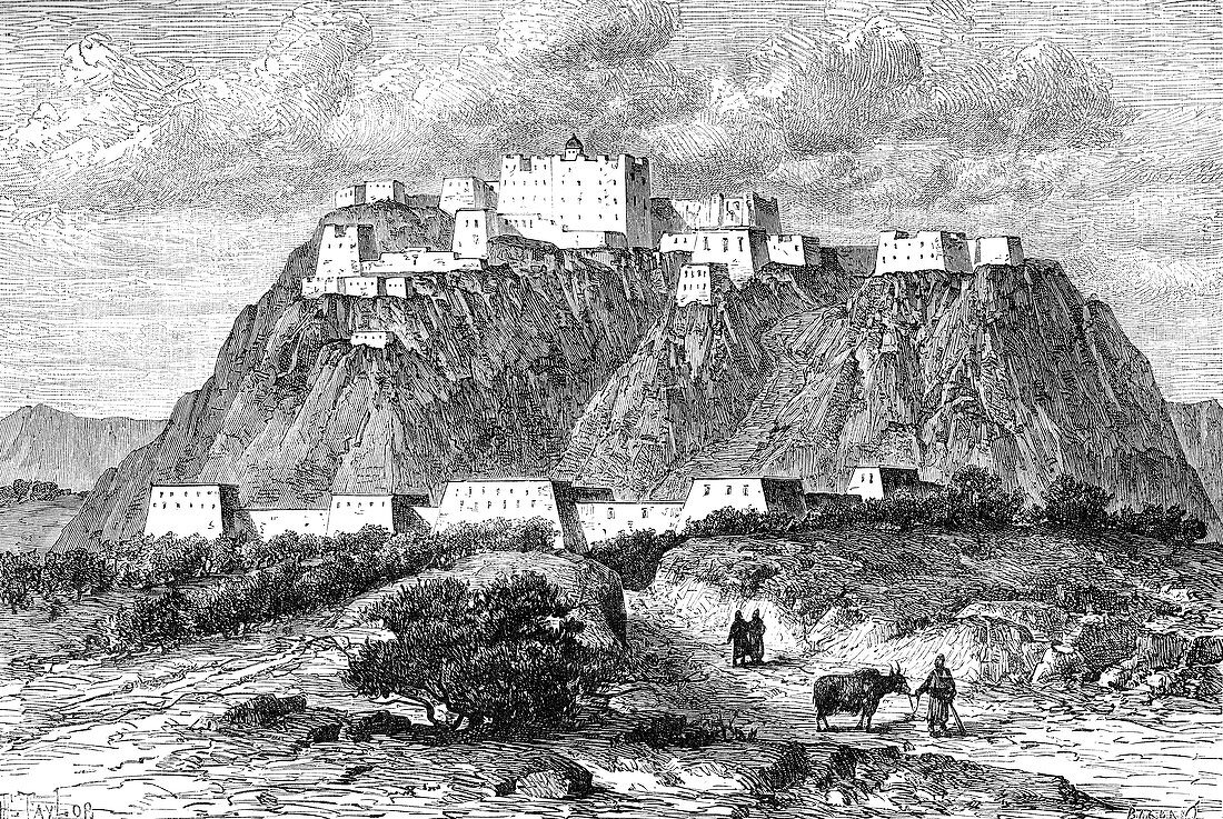 The Potala palace in Lhasa, Tibet, in the 17th century