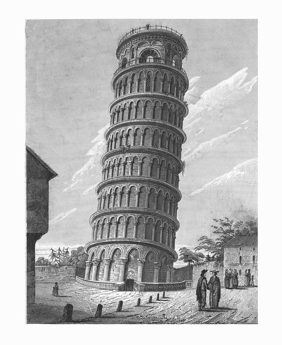 The Leaning Bell-Tower, at Pisa, c1824