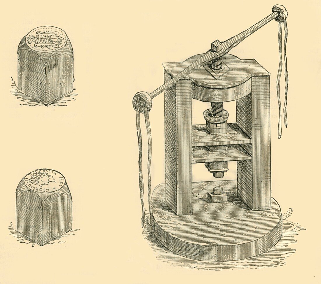 Press and Dies Formerly Used in the Mint, c1872
