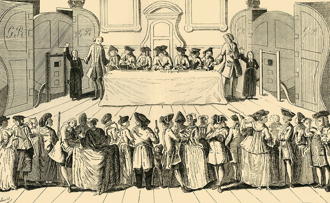 Drawing the State Lottery at Guildhall, 1751