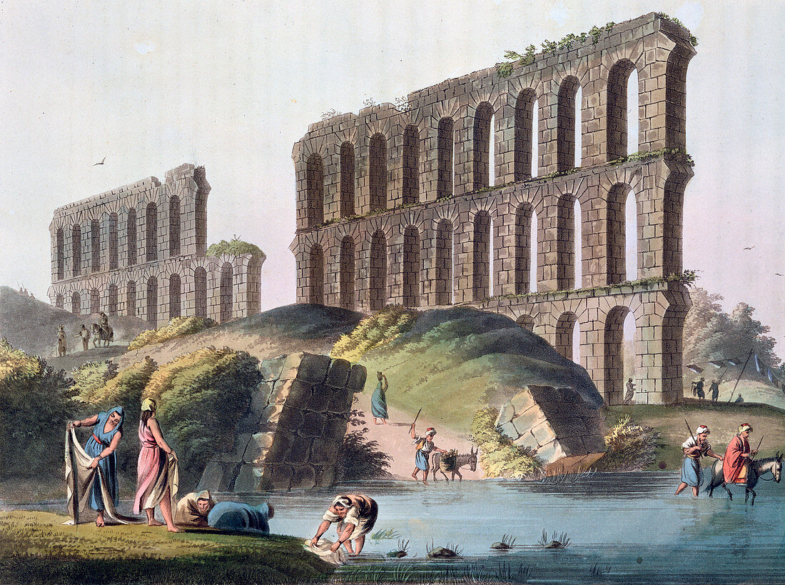 Ruins of the Grand Aqueduct of Ancient Carthage, Tunisia