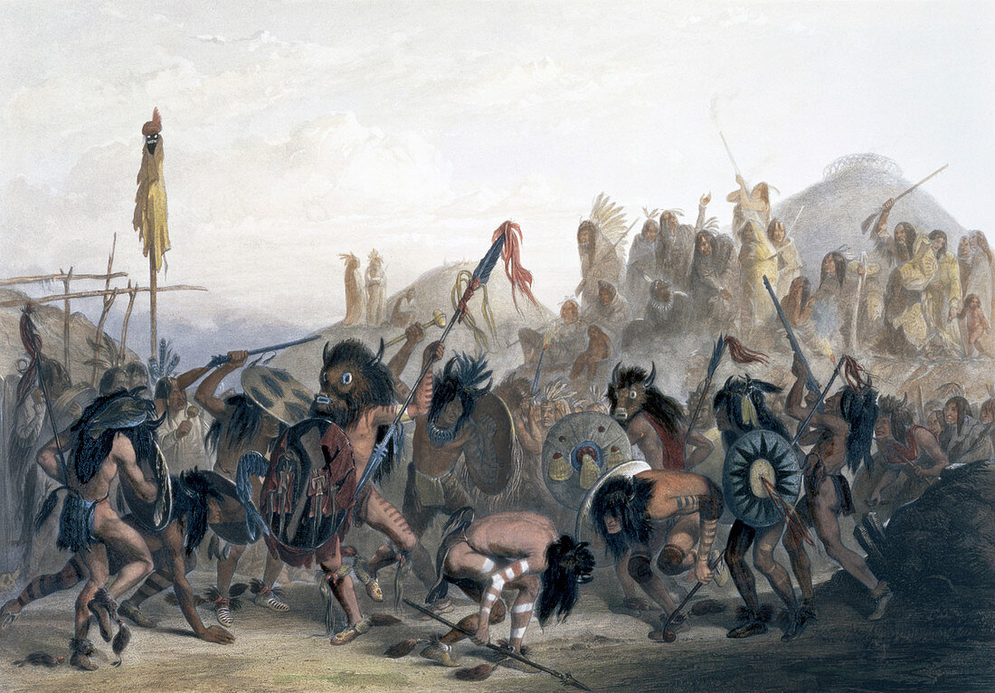 Bison-Dance of the Mandan Indians, 1843