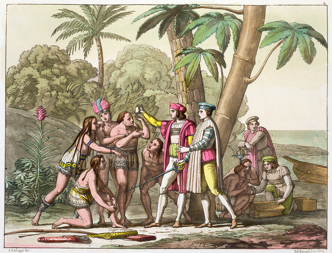 Christopher Columbus with Native Americans, 1492-1503