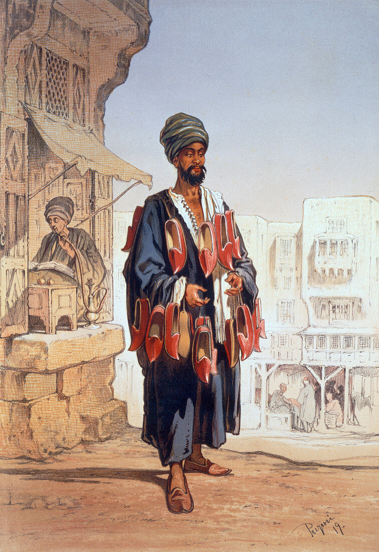 The slipper seller, 1862