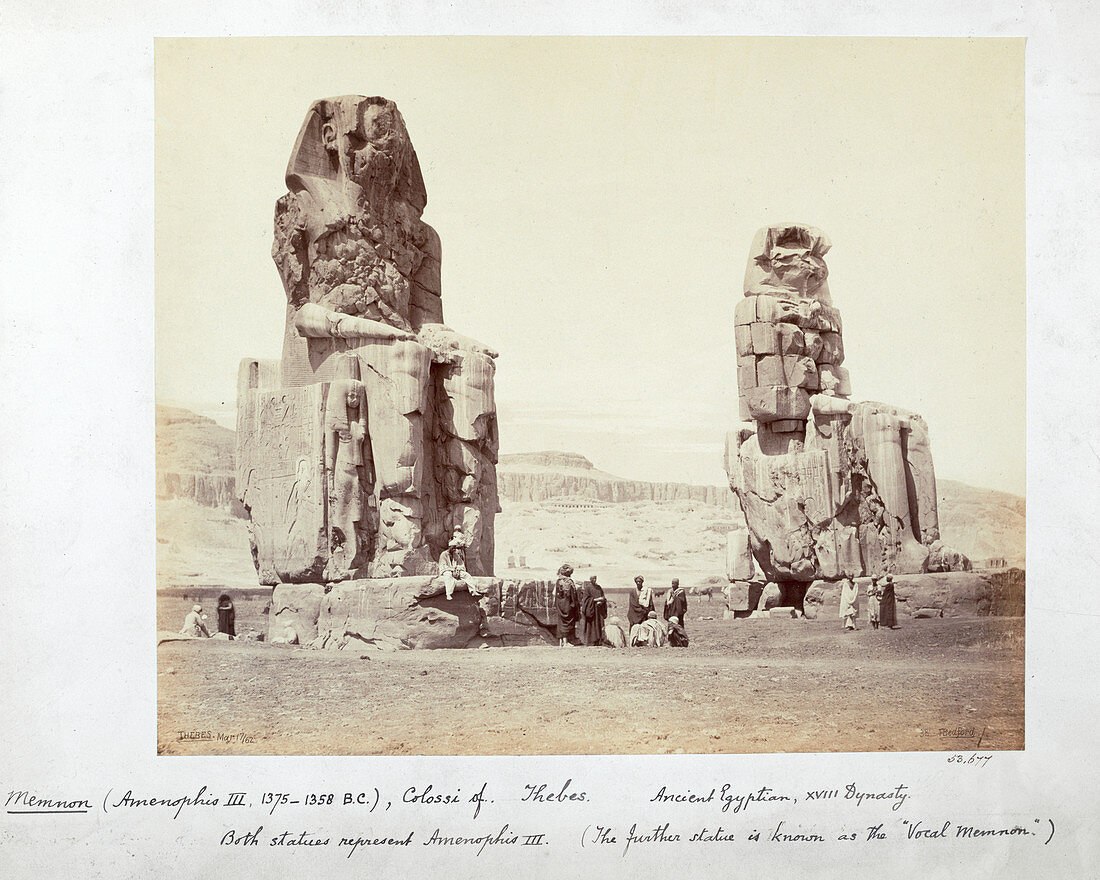 The Colossi of Memnon, Thebes, Egypt, 1862