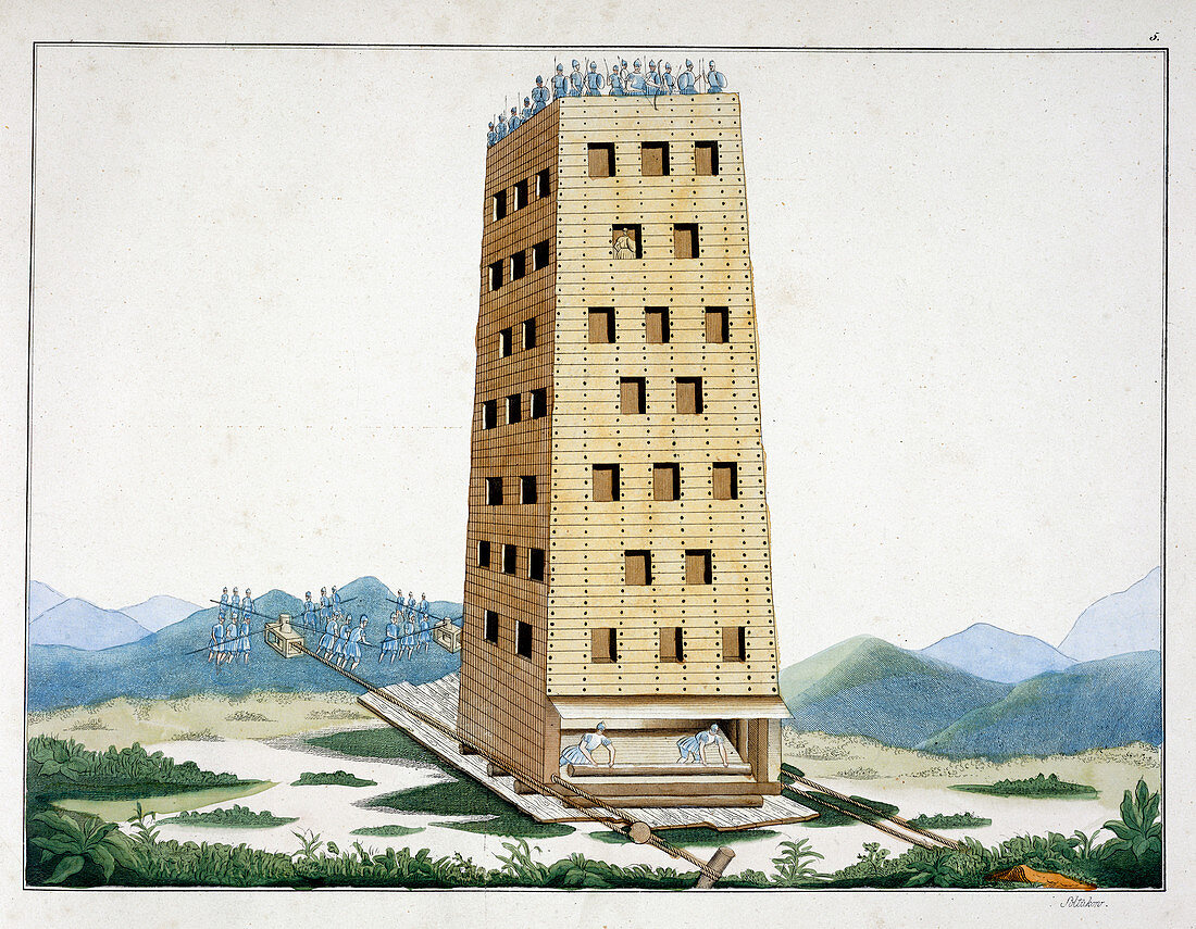 Moveable siege tower, 1842