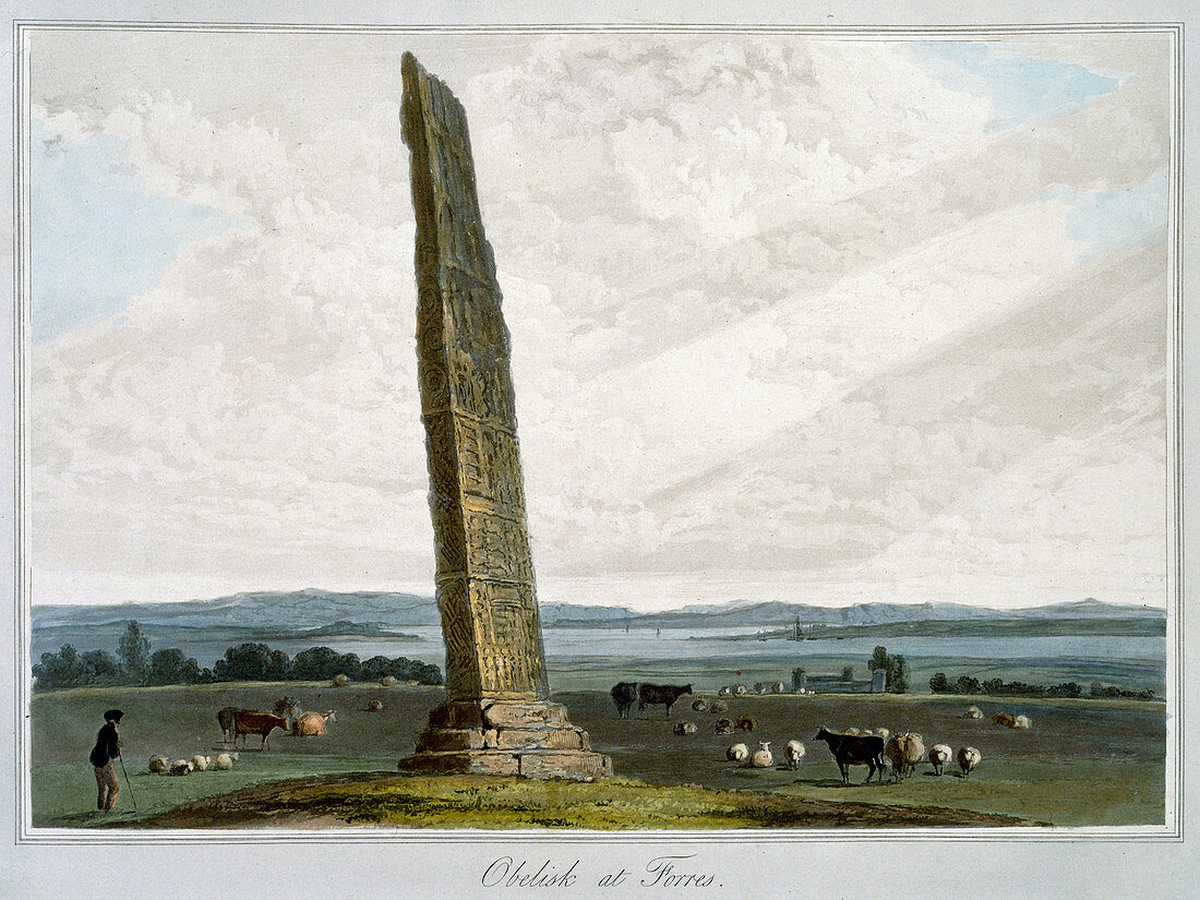 Obelisk at Forres, Moray, Scotland, 1821