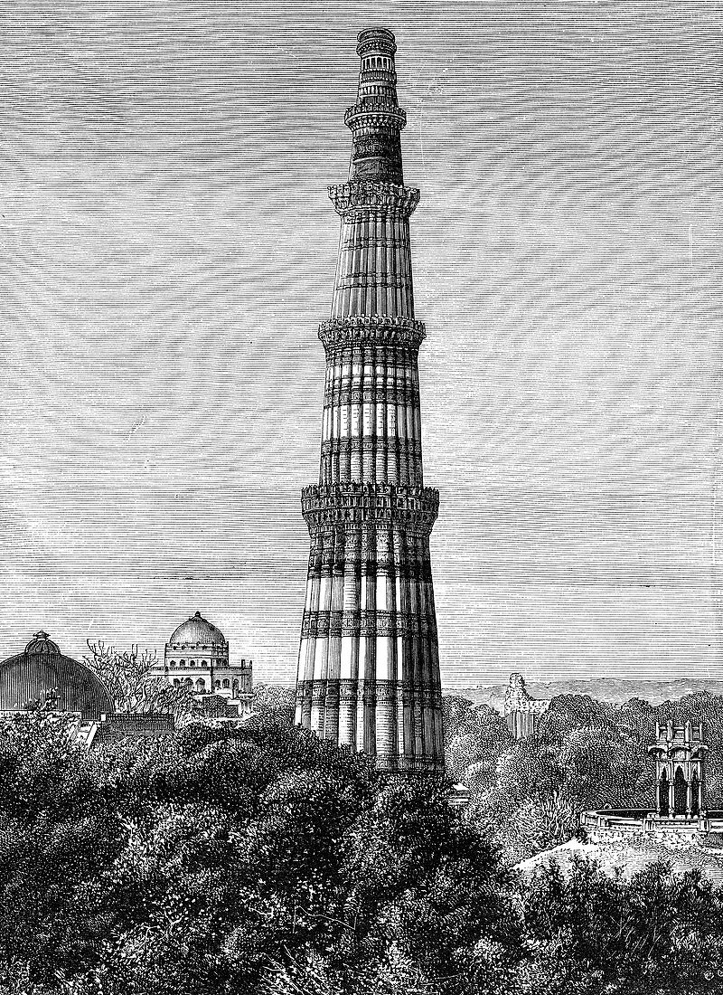 The Tower of Kutar, Delhi, India, 1895