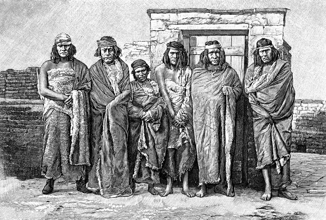 A group of Patagonians, Argentina, 1895