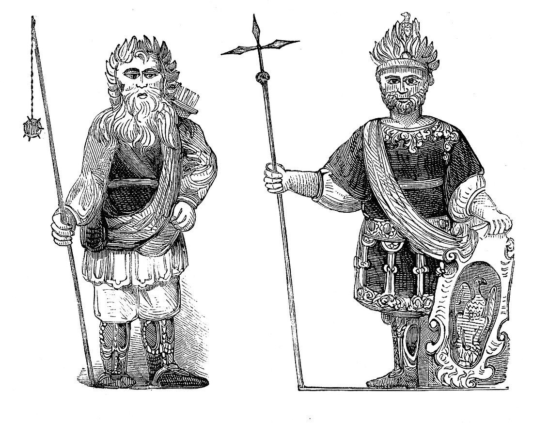 Gog and Magog, Guildhall, London, c1902