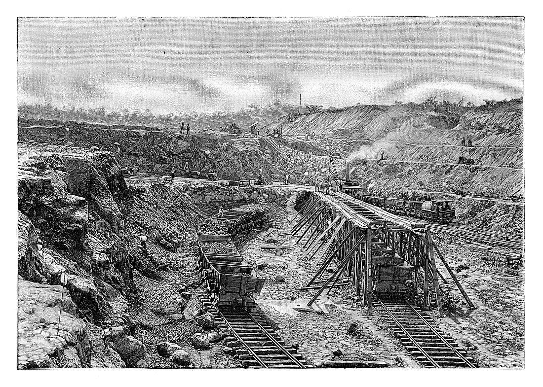 The Panama Canal under construction, c1890