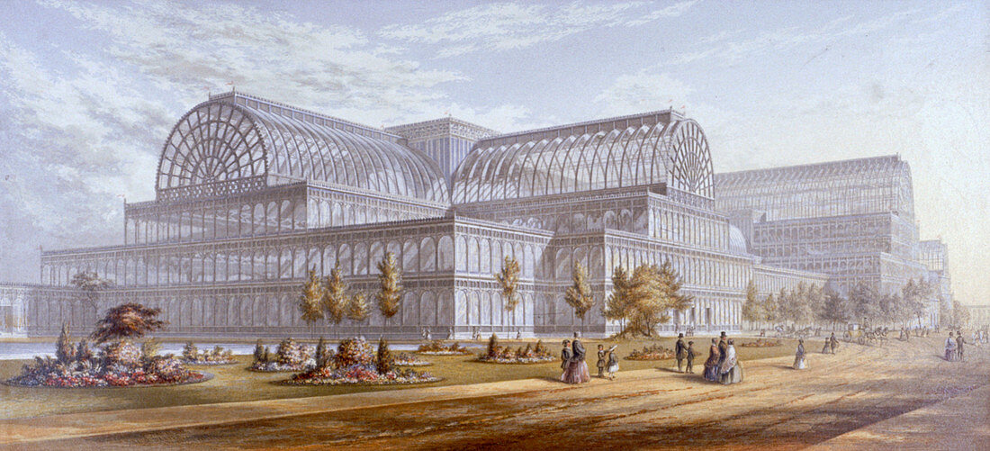 Crystal Palace and its surrounding park, London, 1854