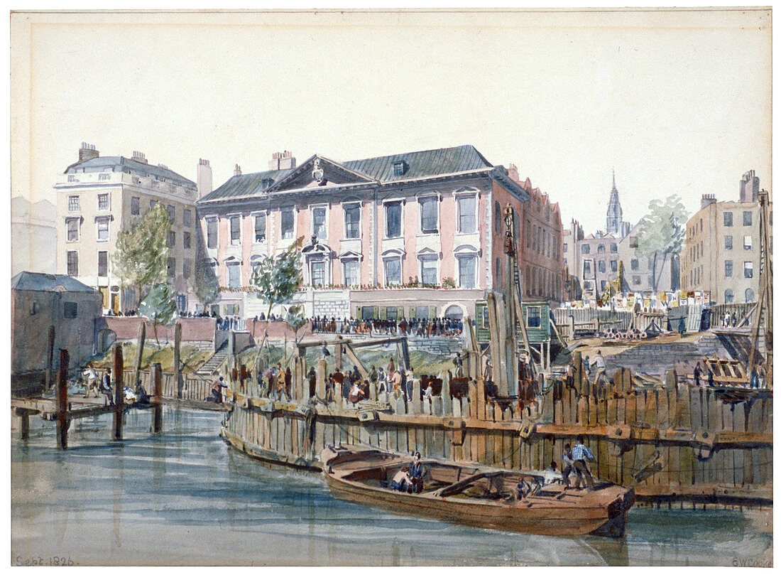 Construction of London Bridge, 1826