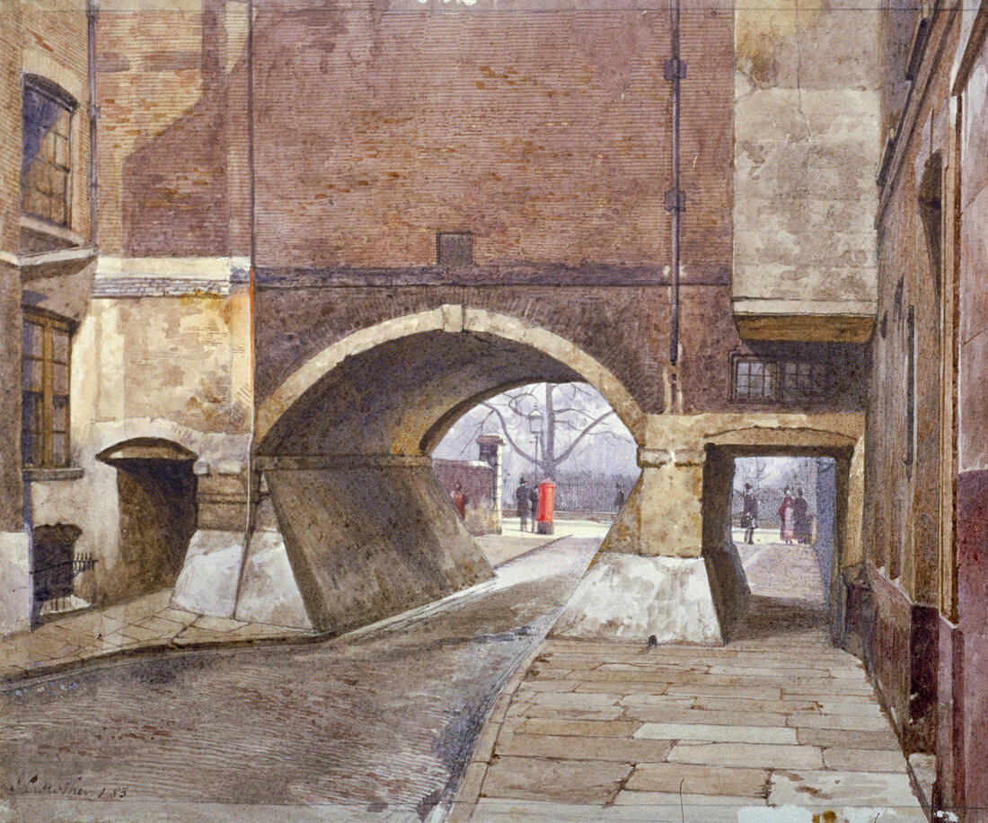 Entrance to Lincoln's Inn Fields, Westminster, London, 1883