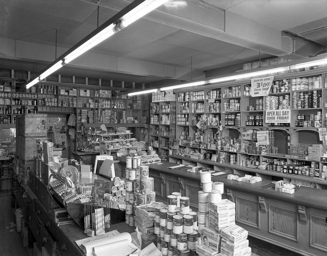 Co-op shop interior, Barnsley, South Yorkshire, 1960