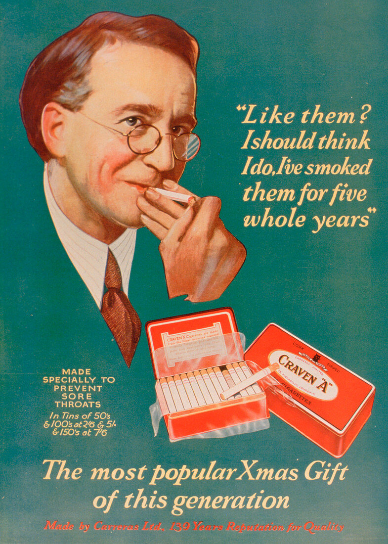 Advert for Craven 'A' cigarettes, 1927