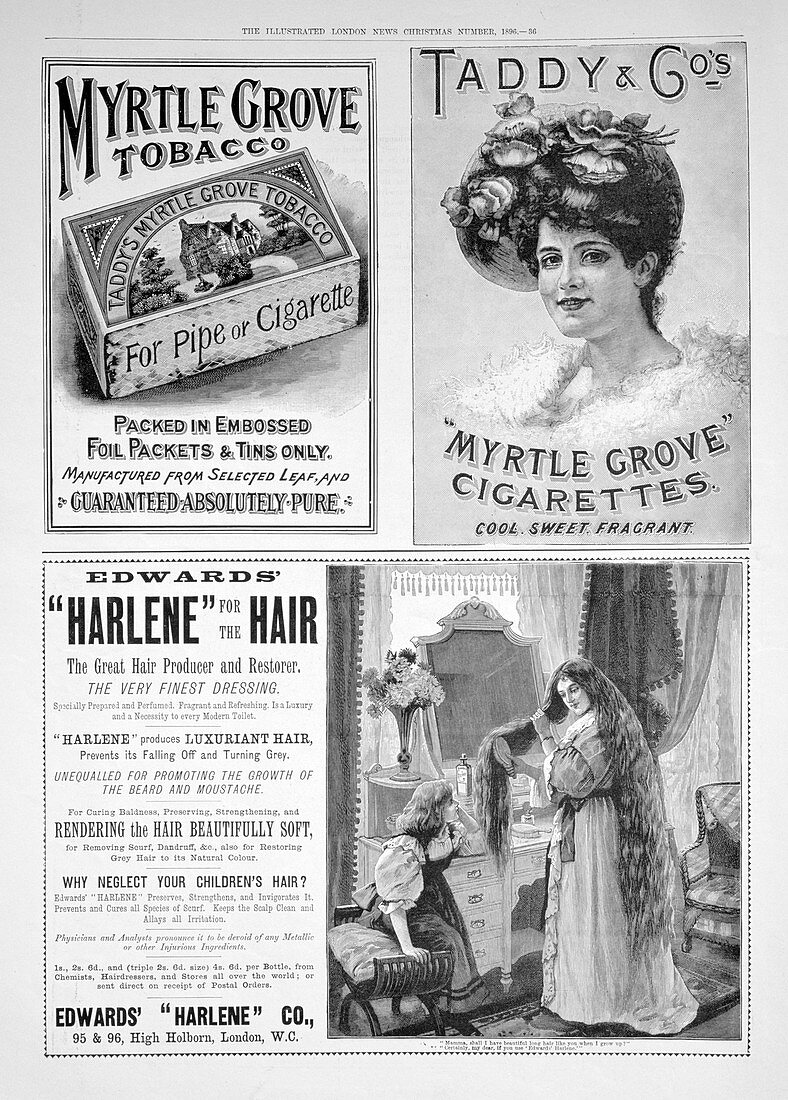 Advertising page in the Illustrated London News, 1896