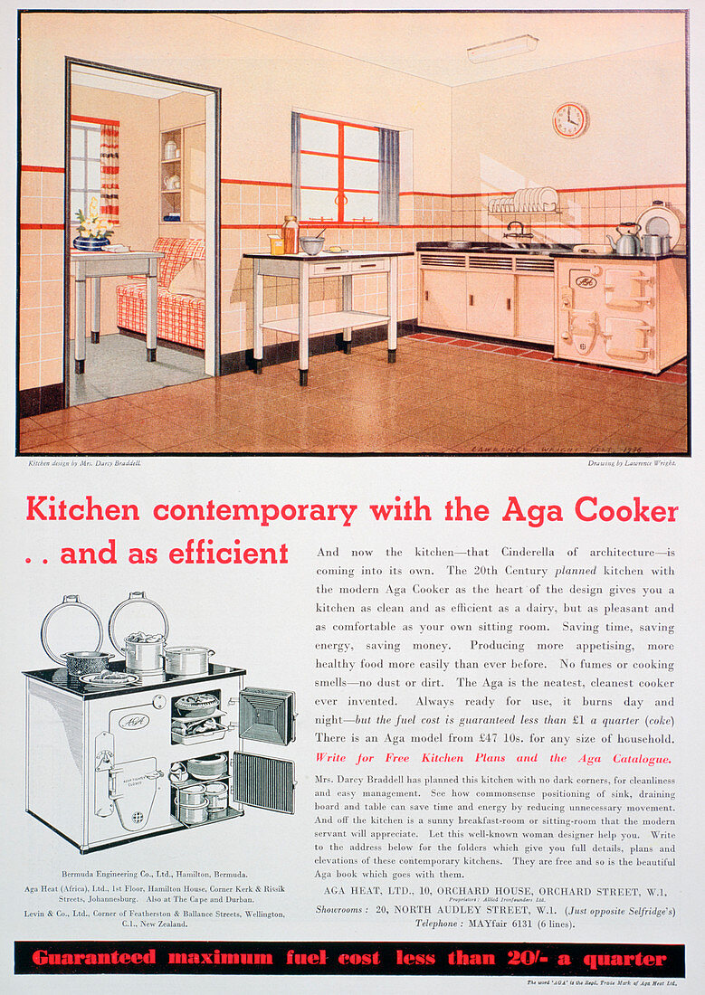 Advert for Aga cookers, 1936