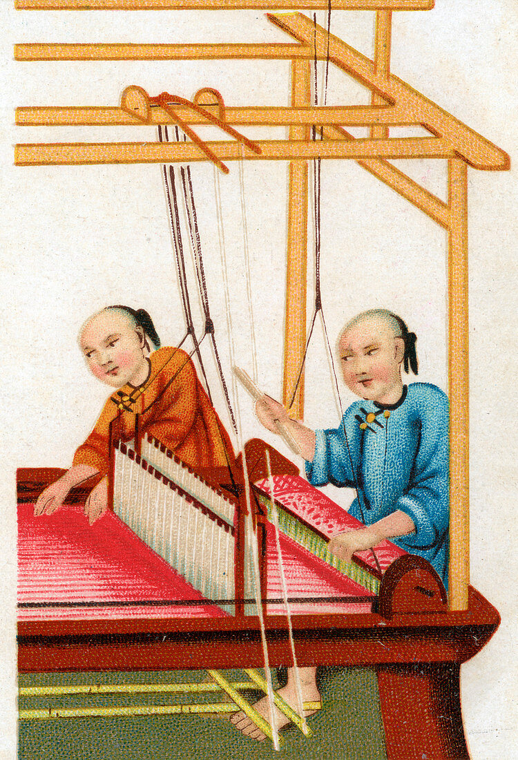 Chinese silk weaving, 20th century