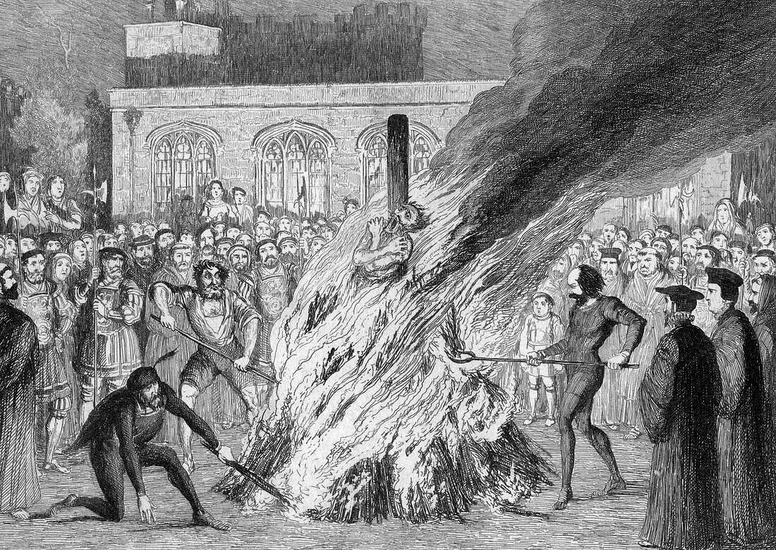 The Burning of Edward Underhill on Tower Green, 1840