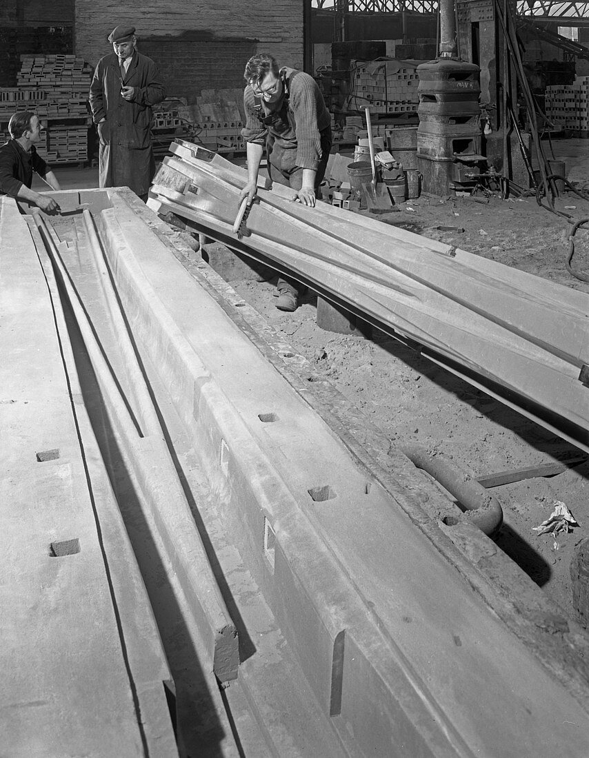 Rail crossing, mould and pattern, Stanley Works, 1968