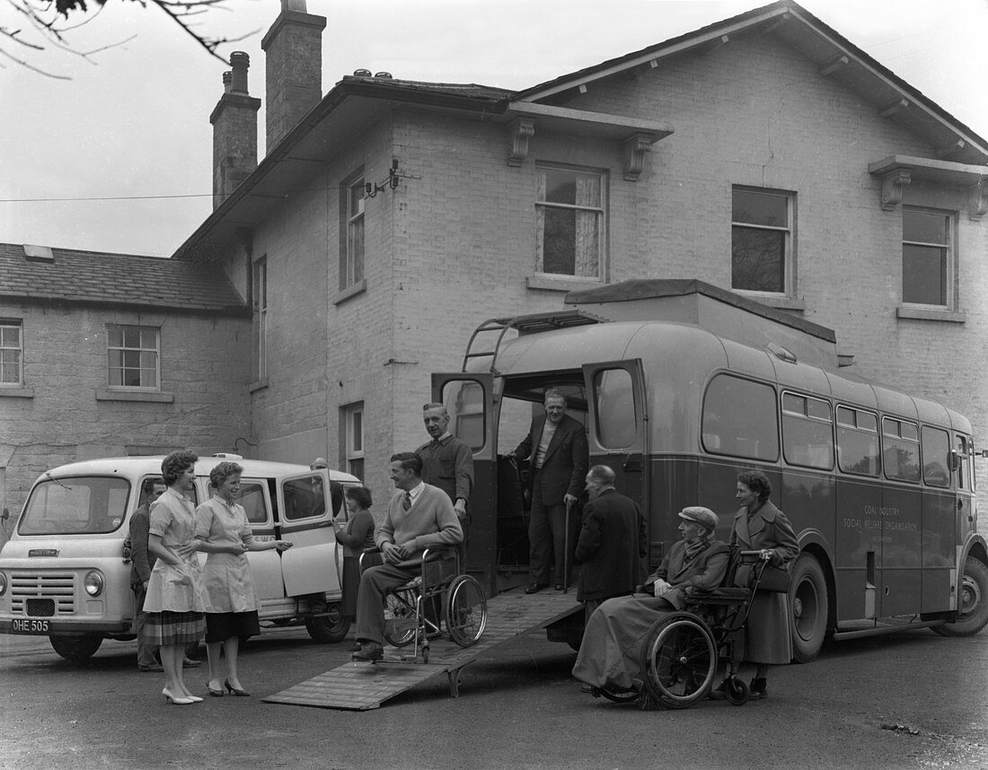 Paraplegic bus, Pontefract, West Yorkshire, 1960