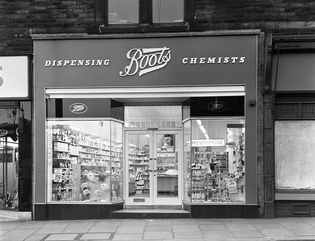 Boots the Chemist, Mexborough, South Yorkshire, 1965