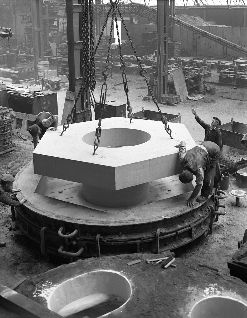 Pattern for a giant magnet casting, 1963