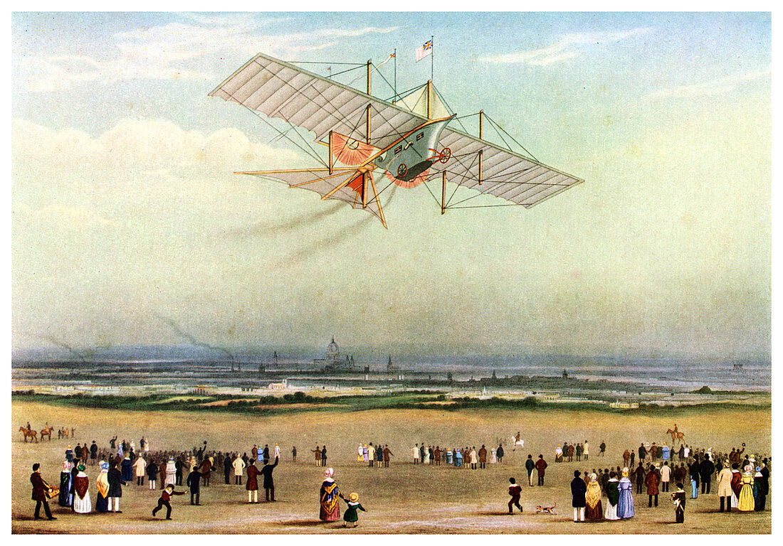 Design for an aerial steam carriage, 1843